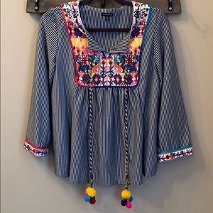 Fun colorful embroidered top.